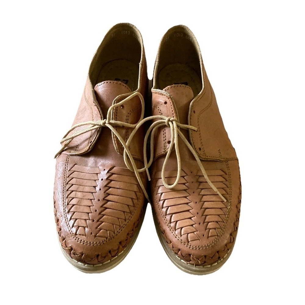D'arte Artisanal Huarache Hand Made Leather Shoe Sz 9 Lace‎ Up Sandal Lofer